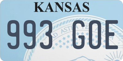 KS license plate 993GOE