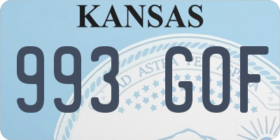 KS license plate 993GOF