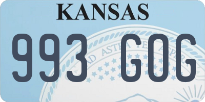 KS license plate 993GOG