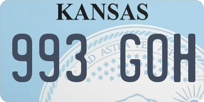 KS license plate 993GOH