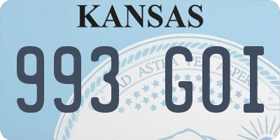 KS license plate 993GOI
