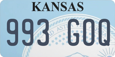 KS license plate 993GOQ