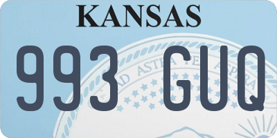 KS license plate 993GUQ