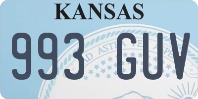 KS license plate 993GUV