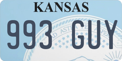 KS license plate 993GUY