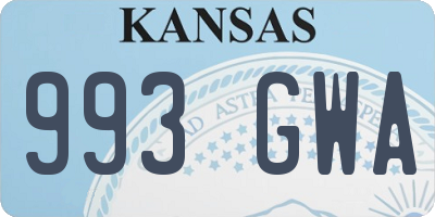 KS license plate 993GWA