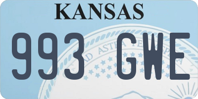 KS license plate 993GWE