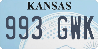 KS license plate 993GWK