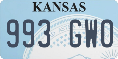 KS license plate 993GWO