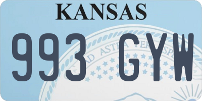 KS license plate 993GYW