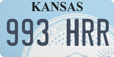 KS license plate 993HRR