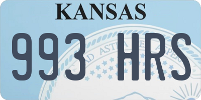 KS license plate 993HRS