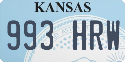 KS license plate 993HRW