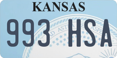 KS license plate 993HSA