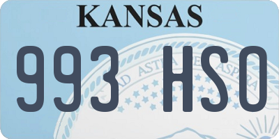 KS license plate 993HSO