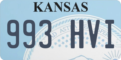 KS license plate 993HVI
