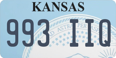 KS license plate 993IIQ