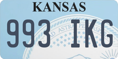 KS license plate 993IKG