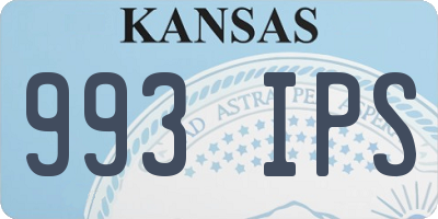 KS license plate 993IPS