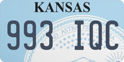 KS license plate 993IQC