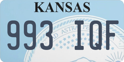 KS license plate 993IQF