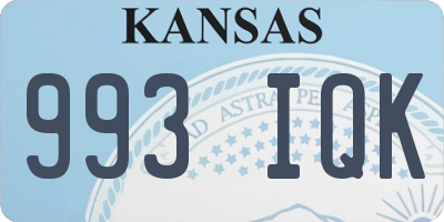 KS license plate 993IQK