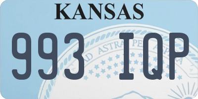 KS license plate 993IQP