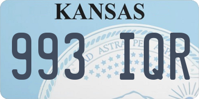 KS license plate 993IQR