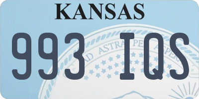 KS license plate 993IQS