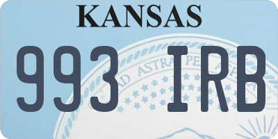 KS license plate 993IRB