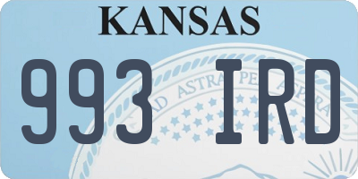 KS license plate 993IRD