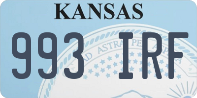KS license plate 993IRF