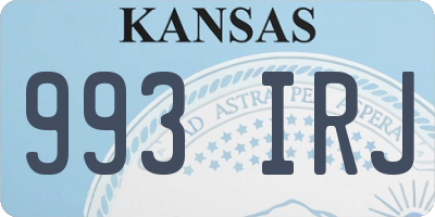 KS license plate 993IRJ