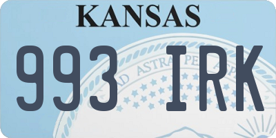 KS license plate 993IRK