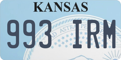 KS license plate 993IRM