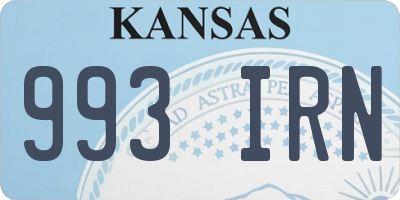 KS license plate 993IRN
