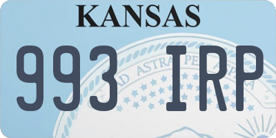 KS license plate 993IRP