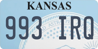 KS license plate 993IRQ