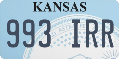KS license plate 993IRR