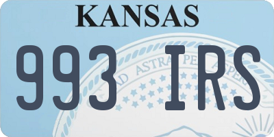 KS license plate 993IRS