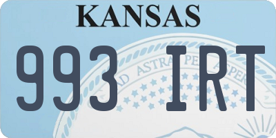 KS license plate 993IRT