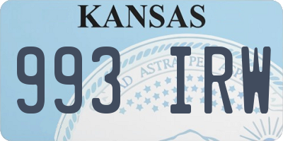 KS license plate 993IRW