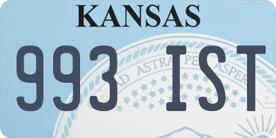 KS license plate 993IST