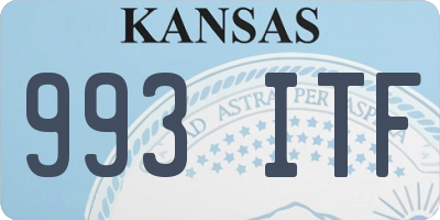 KS license plate 993ITF