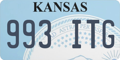 KS license plate 993ITG