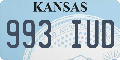 KS license plate 993IUD