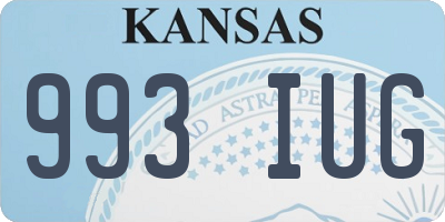 KS license plate 993IUG