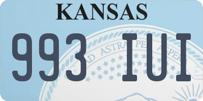 KS license plate 993IUI
