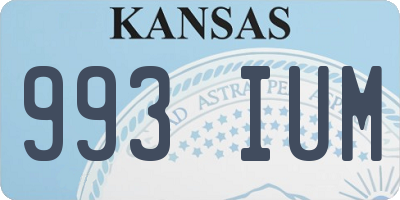 KS license plate 993IUM
