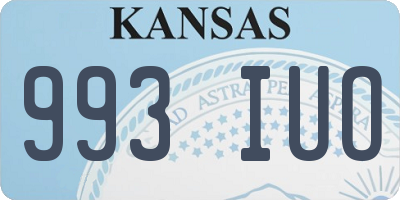 KS license plate 993IUO